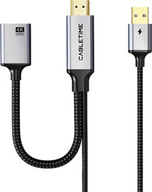 Oem מתאם CABLETIME HDMI-(M) to DP-(F) 0.2m with USB-C