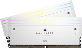 Corsair זיכרון למחשב Corsair DDR5 32GB (2x16GB) 7200 CL34 Dominator Titanium RGB בצבע לבן
