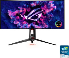 ASUS מסך מחשב קעור לגיימינג Asus ROG Swift PG34WCDM 34" OLED UHD 240Hz 0.03ms 800R