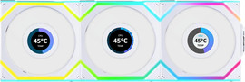 Lian-li מאווררי Lian-Li UNI SL Wireless LCD 120mm White 3xFans 12SLLCD1W3W