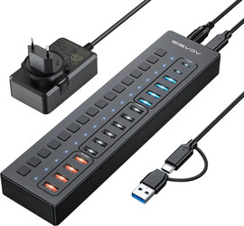 Oem מפצל USB-C חכם Acasis DS-516PB 16 יציאות