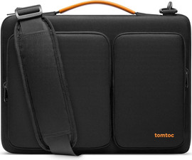 Tomtoc תיק כתף למחשב נייד tomtoc Defender A42 בגודל 15.6-16.2 אינץ' בצבע שחור