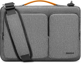 Tomtoc תיק כתף למחשב נייד tomtoc Defender A42 בגודל 15.6 אינץ' בצבע אפור
