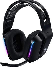 LOGITECH אוזניות קשת אלחוטיות לגיימינג Logitech G733 Lightspeed בצבע שחור