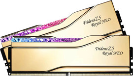 G.skill זיכרון G.Skill Trident Z5 Royal Neo DDR5 64GB (2x32GB) 6000 CL26 בצבע זהב