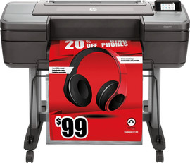 HP מדפסת פלוטר HP DesignJet Z6 PostScript ברוחב 24 אינץ' עם אבטחה מתקדמת T8W15A