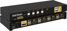 Gold Touch מתג 4 יציאות Gold Touch HDMI 2.0 KVM Hot Key Switch