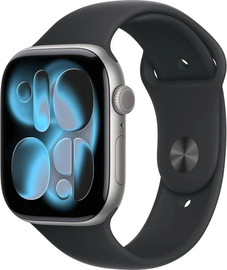 APPLE שעון חכם Apple Watch 46mm Series 11 GPS צבע שעון Space Gray Aluminium צבע רצועה Black Sport Band גודל רצועה M/L