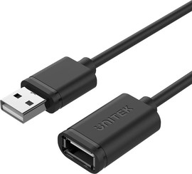 UNITEK כבל USB 2.0 UNITEK Type-A (M) ל-Type-A (F) באורך 3 מטר