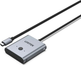 UNITEK ממתג דו כיווני UNITEK D1078A בחיבור USB-C בצבע אפור חלל