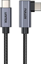 UNITEK כבל USB-C UNITEK זוויתי 90 מעלות 1 מטר בצבע אפור חלל