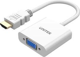 UNITEK מתאם HDMI ל-VGA UNITEK Y-6333C01 בצבע לבן