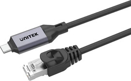 UNITEK כבל UNITEK USB-C לרשת Ethernet בגודל 1.5 מטר בצבע אפור חלל