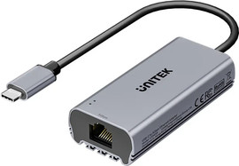 UNITEK מתאם USB-C Unitek לרשת 5Gbps בצבע אפור חלל