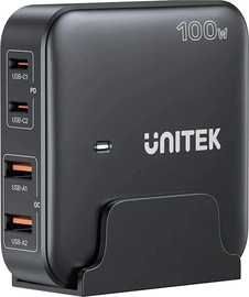 UNITEK מטען UNITEK 100W עם 2 חיבורי USB-C ו-2 חיבורי USB P1229ABK01-EU