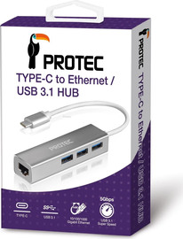Protec מפצל USB 3.1 כולל חיבור רשת PROTEC DM131