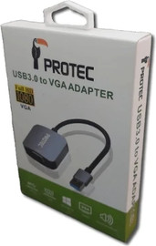Protec PROTEC DM159 - מתאם USB 3.0 לVGA, מתאם תצוגה איכותי בין USB 3.0 לVGA עם תמיכה ב-FULL HD 1080P, סאונד ותצוגה.
