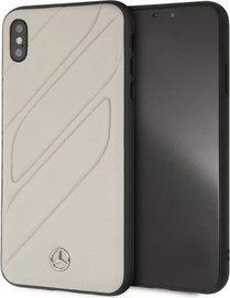Oem מגן טלפון CG MOBILE iPhone XS MAX MERCEDES NEW ORGANIC I Gen Leather Hard Case Crystal בצבע אפור