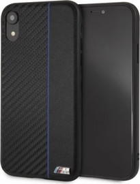 Oem מגן טלפון CG MOBILE IPhone XR BMW M COLLECTION Carbon PU & Red Stripe בצבע Navy