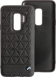 Oem מארז עור אמיתי Galaxy S9+ BMW EMBOSSED HEXAGON צבע שחור