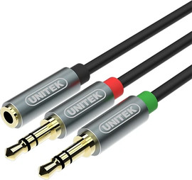 UNITEK Y-C957ABK - 3.5mm/2 Male 0.2cm Audio Splitter Cable Unitek