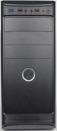 Tzag Elita מארז מחשב Tzag-Tower PL35 עם ספק כוח מובנה תואם ATX/Micro-ATX/Mini-ITX בצבע שחור