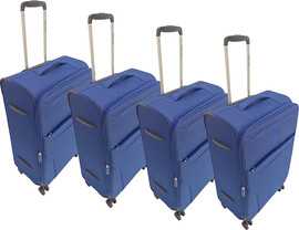 TREKGEAR סט 4 טרולים - למשפחות שאוהבות לטוס LOW COEST - כחול