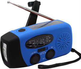 ינשוף מרקט מיני רדיו MP3/FM נייד - נטען USB עם פנס - כחול