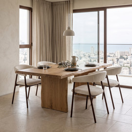 הום קום סט 4 כיסאות לפינת אוכל דגם מדריד אגוז
