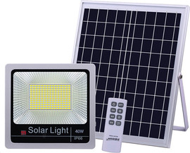 Solarlight תאורת חוץ סולארית - פרוז'קטור סולארי 40 W לבן חם 4300K עם שלט אלחוטי