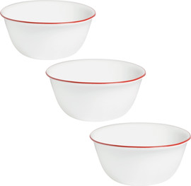 Corelle מארז 3 קערות הגשה 828 מ"ל פס אדום תוצרת קורנינג ארה"ב