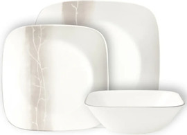 Corelle סט צלחות קורל 36 חלקים ל 12 סועדים דגם Grove Wandering קורנינג ארה"ב