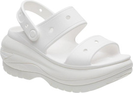 Crocs Crocs Classic Mega Crush Sandal - סנדל פלטפורמה קרוקס לנשים בצבע עצם