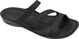 Crocs Crocs Swiftwater Sandal - כפכפים לנשים קרוקס רצועות בצבע שחור/שחור