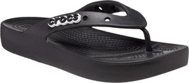 Crocs Crocs Classic Platform Flip - כפכפי אצבע פלטפורמה לנשים קרוקס בצבע שחור