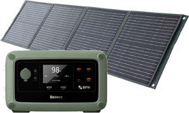 BASEUS תחנת כוח ניידת 600W + פאנל סולרי 100W מתקפל Baseus