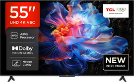 TCL טלוויזיה חכמה 55" TCL Direct LED 4K טי.סי.אל 55V6C