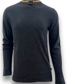 HUGO BOSS חולצת סווטשירט וופל שרוולים ארוכים אפור הוגו בוס
