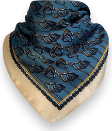 Ronari צעיף משי וויסקוזה פייר כחול