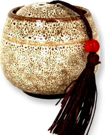 Ronari צנצנת קרמיקה קטנה עם מכסה לאחסון תה,צמחים,שרף