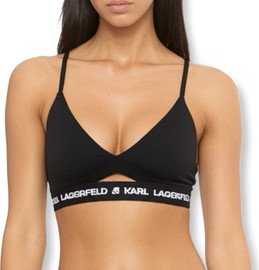 KARL LAGERFELD חזיית טופ לוגו שחורה קרל לגרפלד