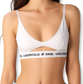 KARL LAGERFELD חזיית טופ לוגו לבנה קרל לגרפלד