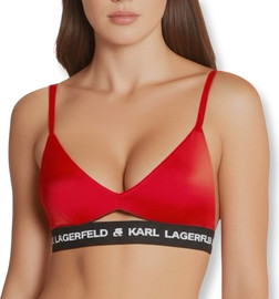 KARL LAGERFELD חזיית טופ לוגו אדומה קרל לגרפלד
