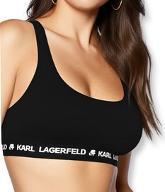 KARL LAGERFELD חזיית לוגו ספורט שחורה קרל לגרפלד