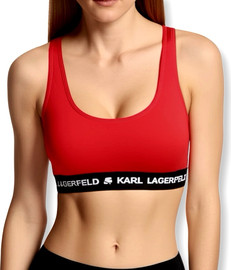KARL LAGERFELD חזיית לוגו ספורט אדומה קרל לגרפלד