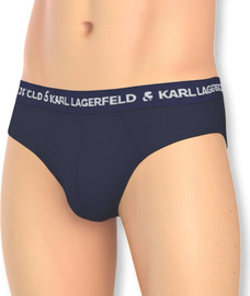 KARL LAGERFELD מארז 3 תחתוני צבע כחול קרל לגרפלד