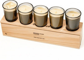 Ronari Home מארז 5 נרות סויה טבעית רימון שחור