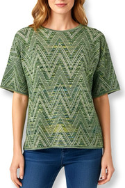 MISSONI חולצת סריג מנצנצת בטקסטורת זיג-זג גולדגרין מיסוני