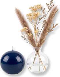 Ronari Home מארז מעוצב נר כדור כחול ואגרטל