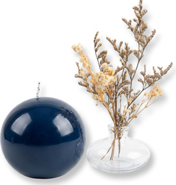 Ronari Home מארז מעוצב נר כדור כחול גדול ואגרטל